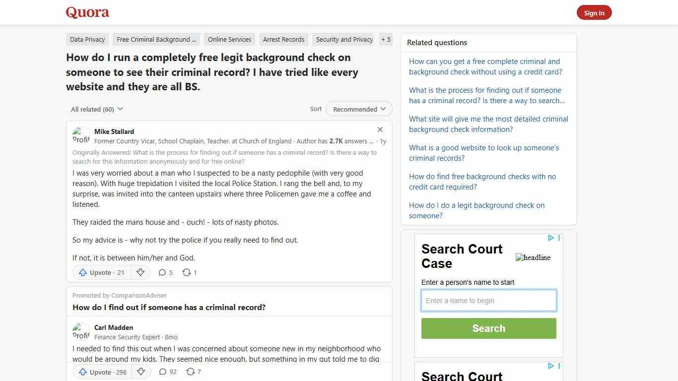How to run a completely free legit background check on someone to see their criminal record - Quora